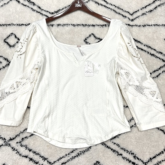 Free People Brunch Date Top in Moon Glow, NWT, Size XL - Picture 4 of 9